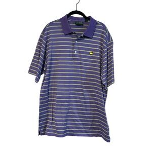 Masters Collection Amen Corner Augusta Purple Green Striped Polo Size XL